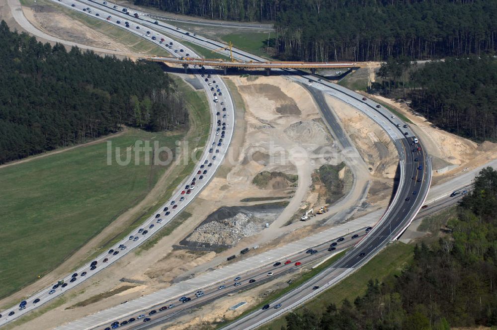 Luftbild Nuthetal - Autobahndreieck Nuthetal (A 10 und A 115) bei Potsdam