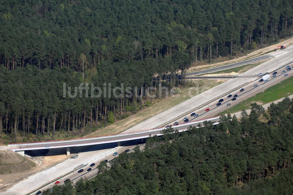 Nuthetal von oben - Autobahndreieck Nuthetal (A 10 und A 115) bei Potsdam