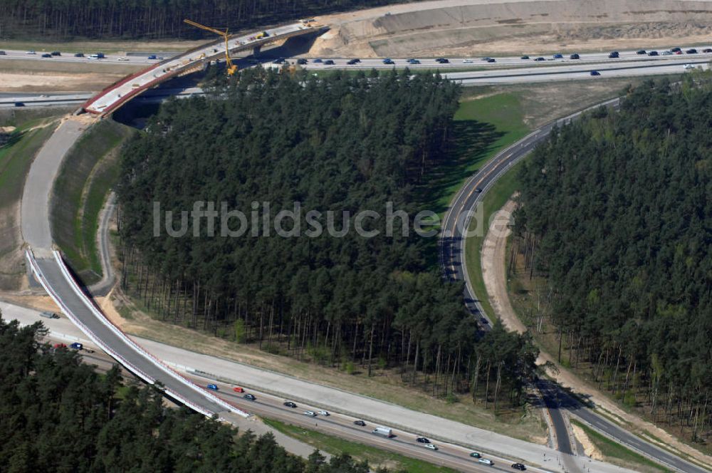 Nuthetal aus der Vogelperspektive: Autobahndreieck Nuthetal (A 10 und A 115) bei Potsdam