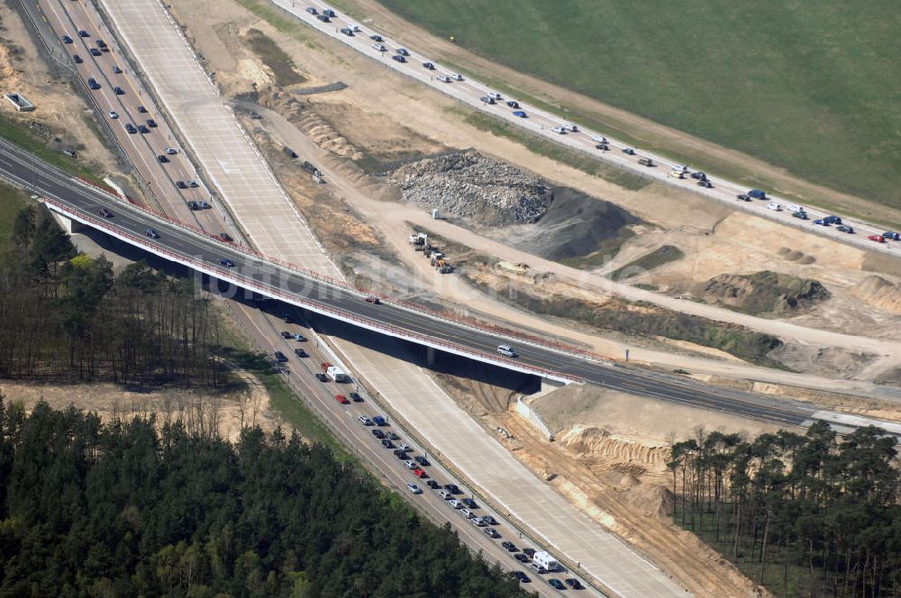 Luftbild Nuthetal - Autobahndreieck Nuthetal (A 10 und A 115) bei Potsdam