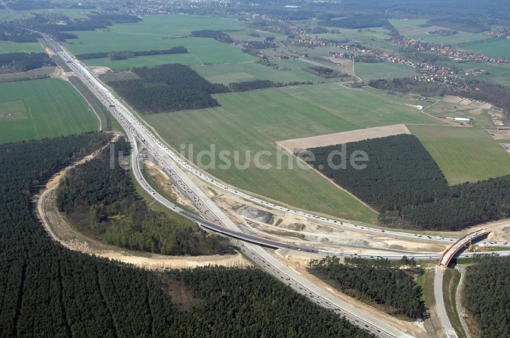 Luftbild Nuthetal - Autobahndreieck Nuthetal (A 10 und A 115) bei Potsdam