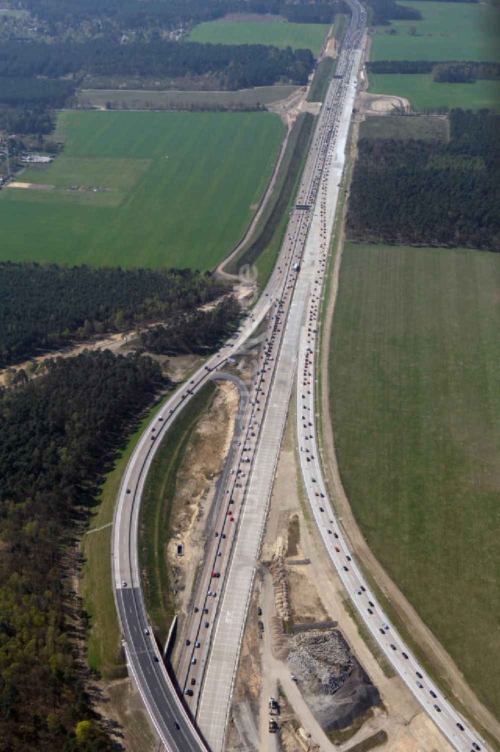 Luftbild Nuthetal - Autobahndreieck Nuthetal (A 10 und A 115) bei Potsdam