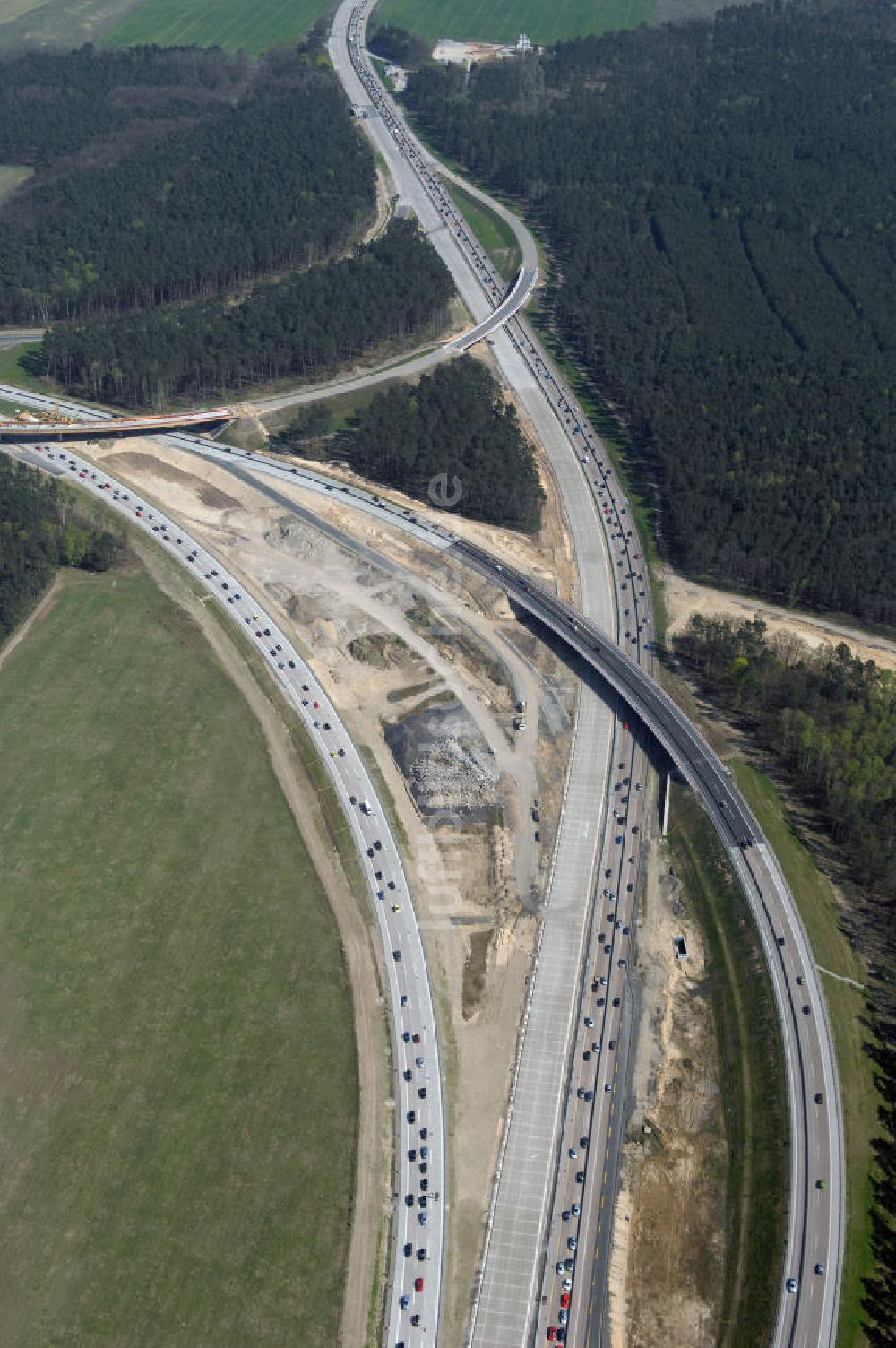 Nuthetal aus der Vogelperspektive: Autobahndreieck Nuthetal (A 10 und A 115) bei Potsdam