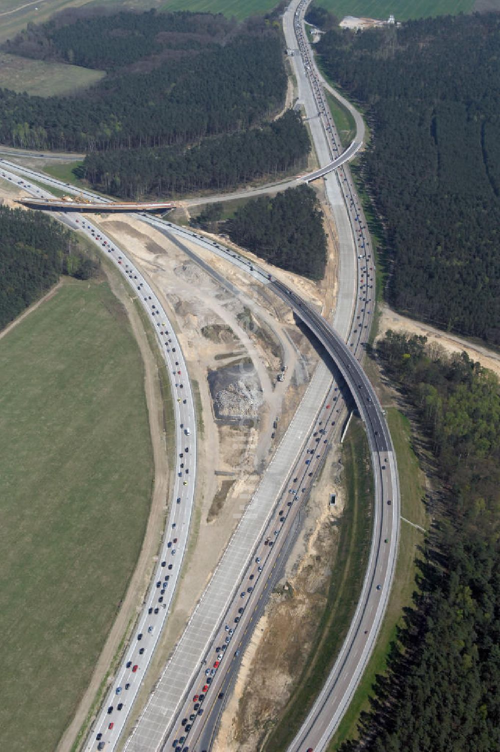 Luftbild Nuthetal - Autobahndreieck Nuthetal (A 10 und A 115) bei Potsdam