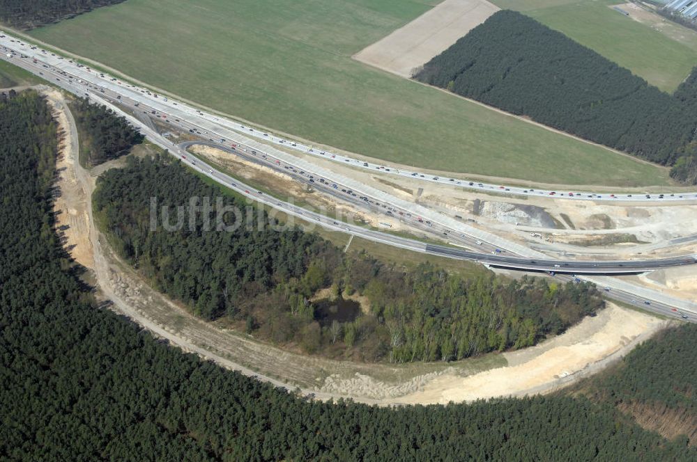 Nuthetal aus der Vogelperspektive: Autobahndreieck Nuthetal (A 10 und A 115) bei Potsdam