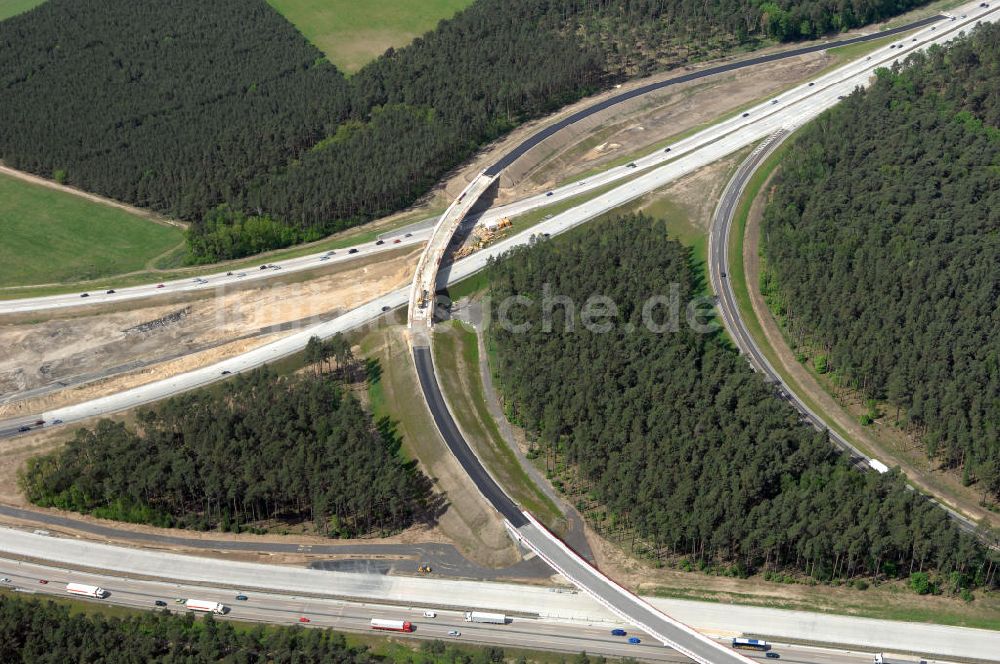 NUTHETAL aus der Vogelperspektive: Autobahndreieck Nuthetal (A 10 und A 115) bei Potsdam