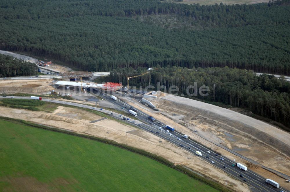 Luftaufnahme Nuthetal - Autobahndreieck Nuthetal wird umgebaut