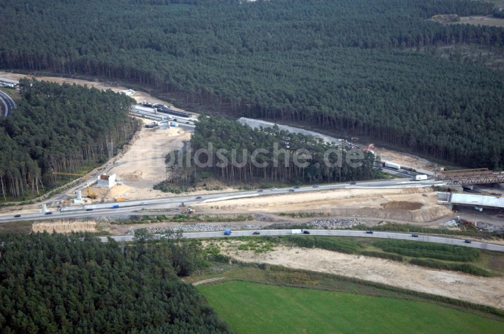 Nuthetal aus der Vogelperspektive: Autobahndreieck Nuthetal wird umgebaut