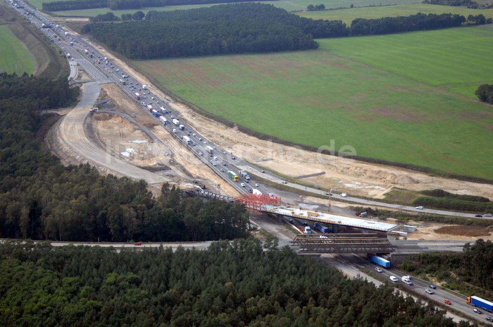 Luftbild Nuthetal - Autobahndreieck Nuthetal wird umgebaut