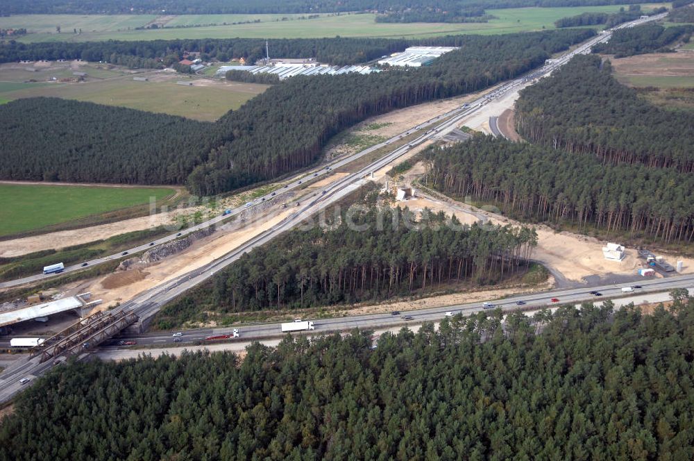 Luftaufnahme Nuthetal - Autobahndreieck Nuthetal wird umgebaut