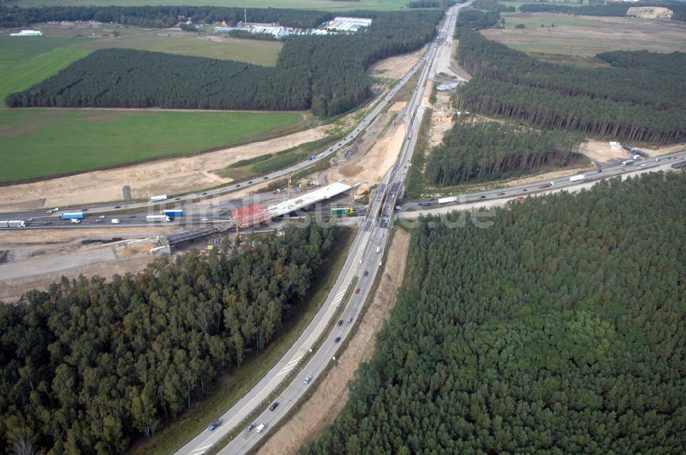 Nuthetal aus der Vogelperspektive: Autobahndreieck Nuthetal wird umgebaut