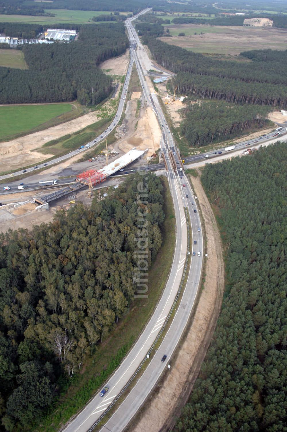 Luftbild Nuthetal - Autobahndreieck Nuthetal wird umgebaut