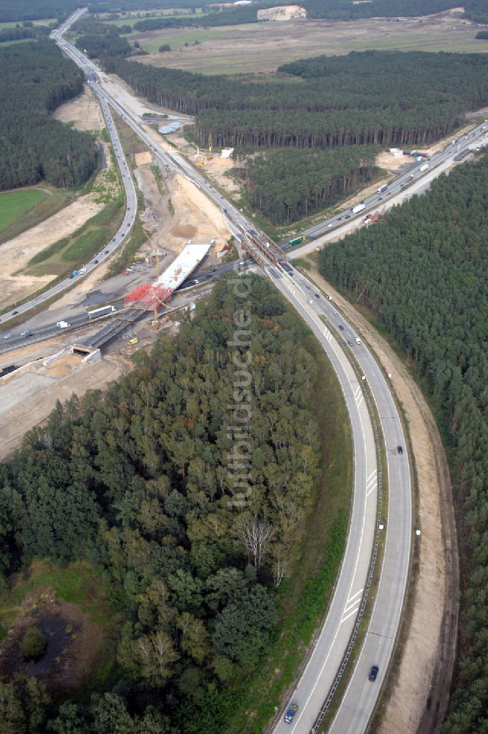 Luftaufnahme Nuthetal - Autobahndreieck Nuthetal wird umgebaut