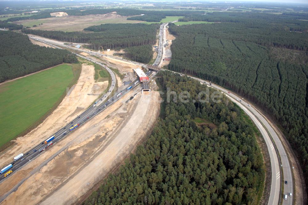 Nuthetal aus der Vogelperspektive: Autobahndreieck Nuthetal wird umgebaut