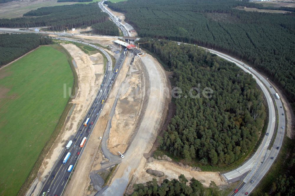 Luftbild Nuthetal - Autobahndreieck Nuthetal wird umgebaut