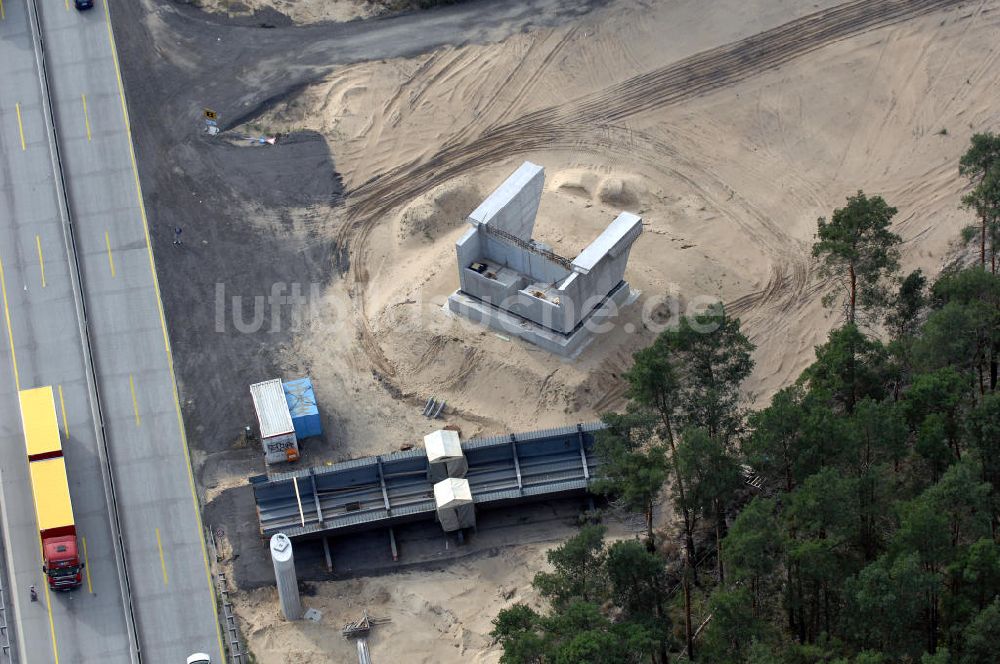 Nuthetal von oben - Autobahndreieck Nuthetal wird umgebaut