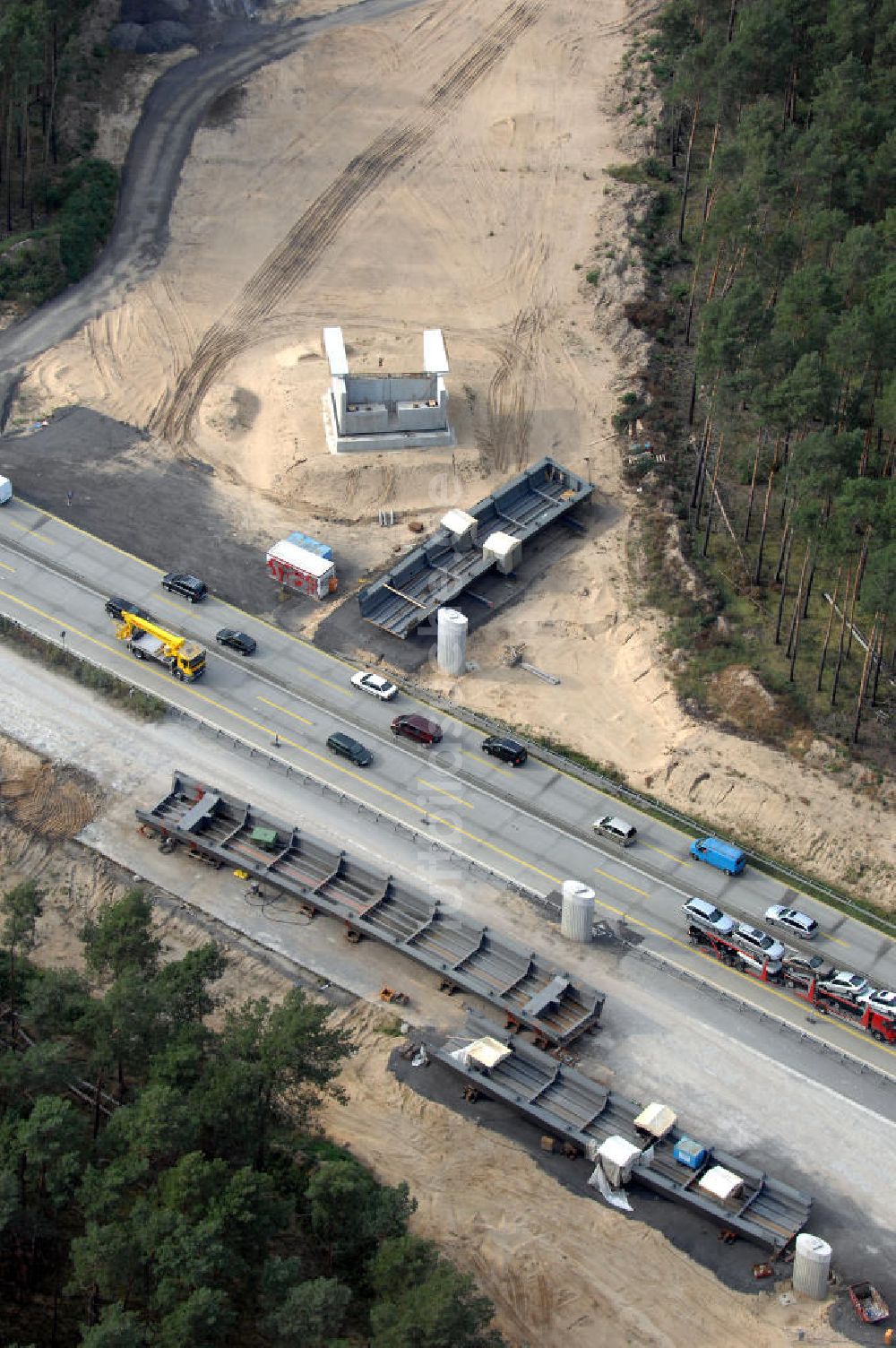 Luftaufnahme Nuthetal - Autobahndreieck Nuthetal wird umgebaut