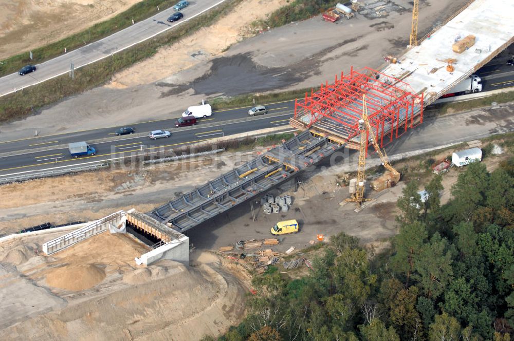 Nuthetal aus der Vogelperspektive: Autobahndreieck Nuthetal wird umgebaut