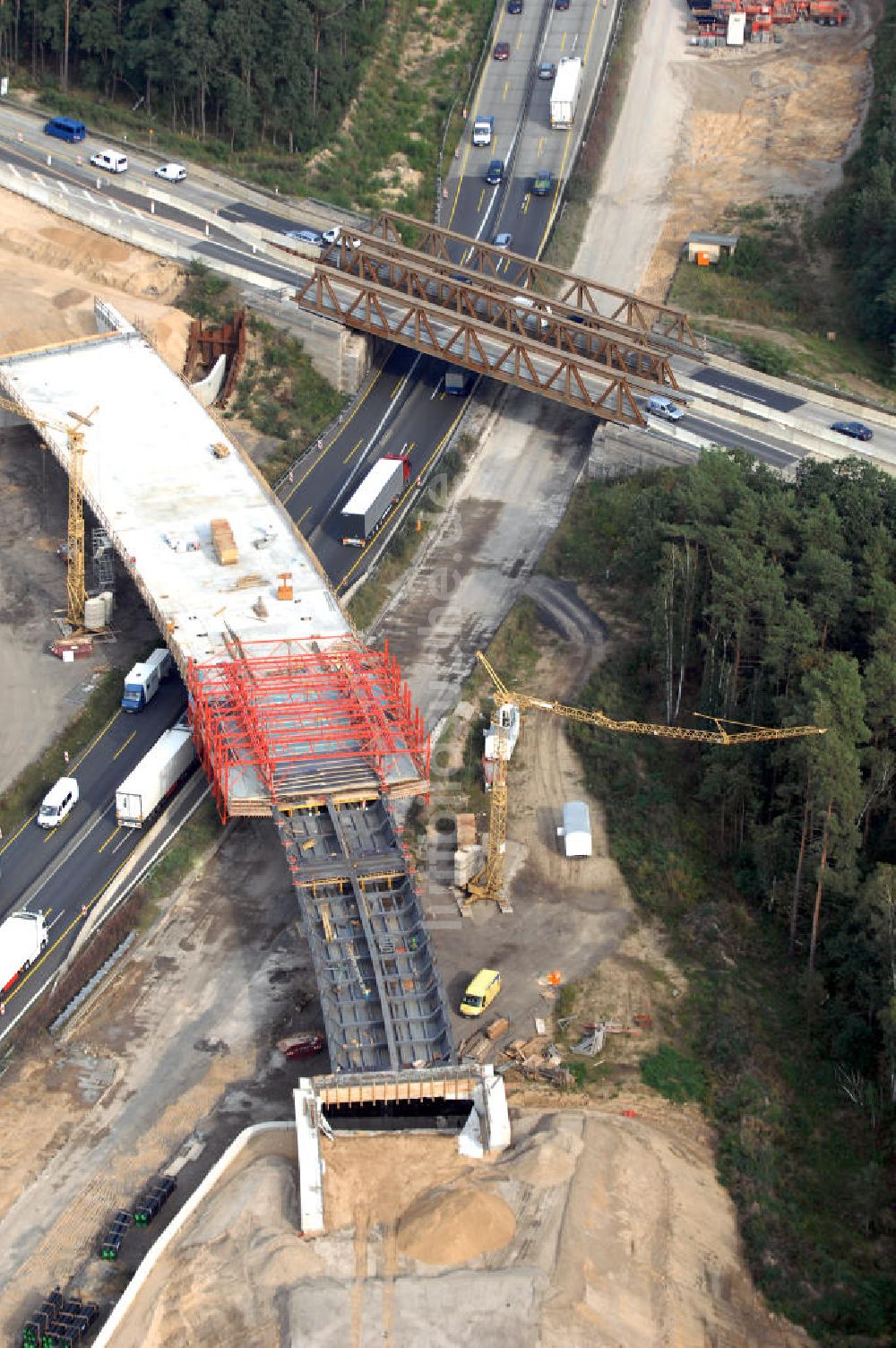 Luftaufnahme Nuthetal - Autobahndreieck Nuthetal wird umgebaut