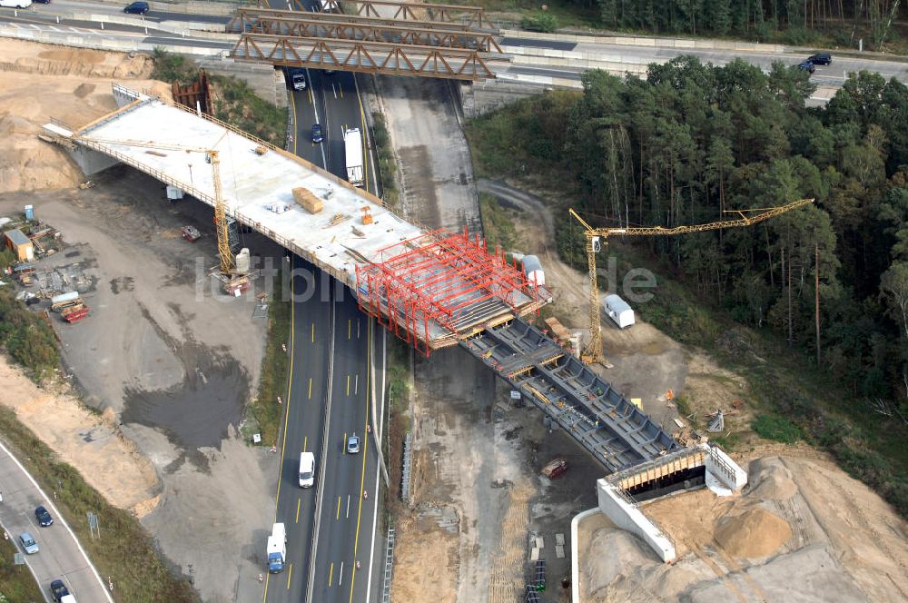 Nuthetal aus der Vogelperspektive: Autobahndreieck Nuthetal wird umgebaut