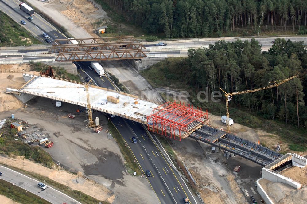 Luftbild Nuthetal - Autobahndreieck Nuthetal wird umgebaut