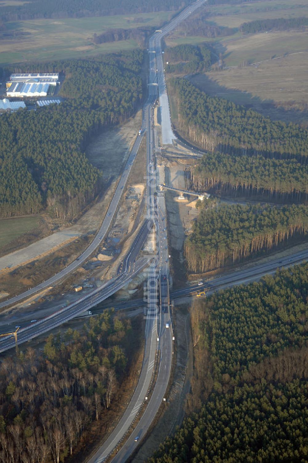 Nuthetal aus der Vogelperspektive: Autobahndreieck Nuthetal wird umgebaut