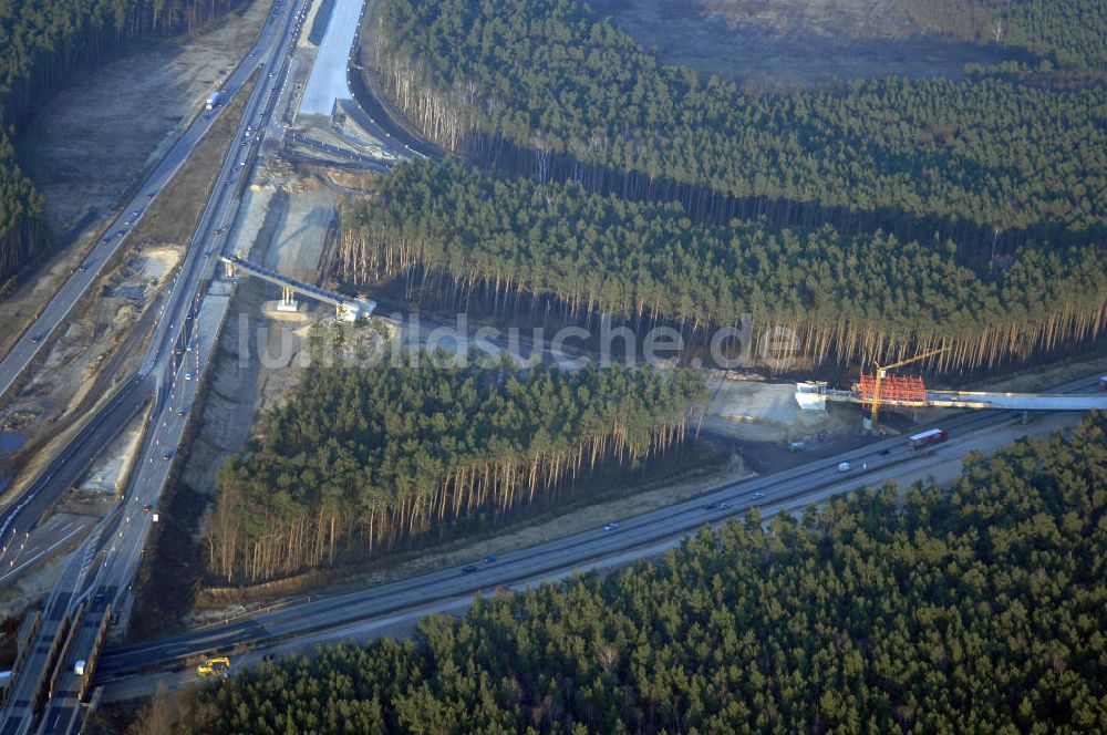 Luftbild Nuthetal - Autobahndreieck Nuthetal wird umgebaut