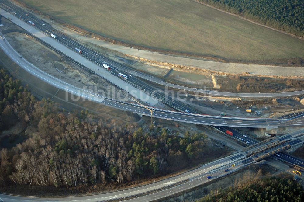 Nuthetal aus der Vogelperspektive: Autobahndreieck Nuthetal wird umgebaut