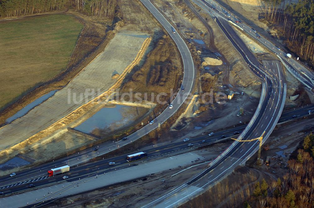 Luftbild Nuthetal - Autobahndreieck Nuthetal wird umgebaut