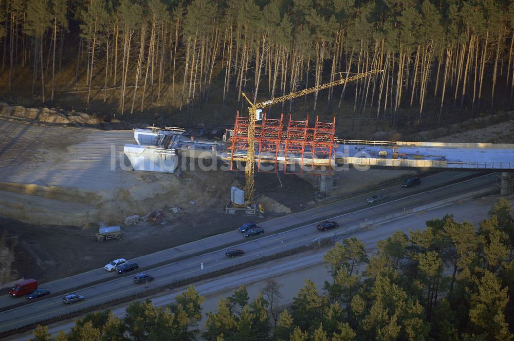 Nuthetal von oben - Autobahndreieck Nuthetal wird umgebaut