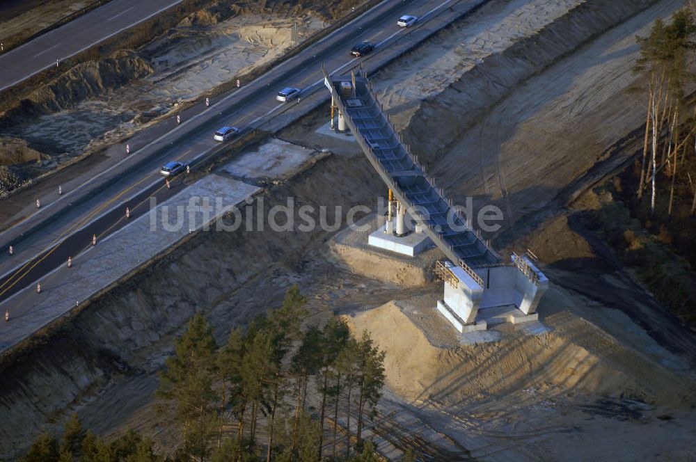 Luftbild Nuthetal - Autobahndreieck Nuthetal wird umgebaut