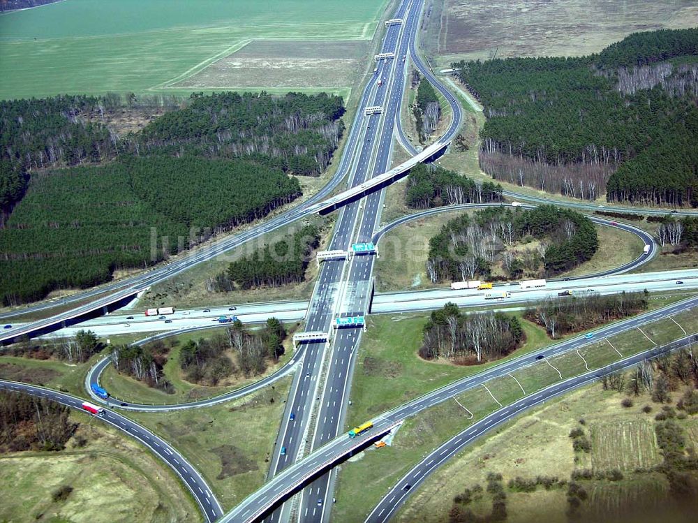 Luftbild Schönefeld - Autobahndreieck Schönefelder Kreuz