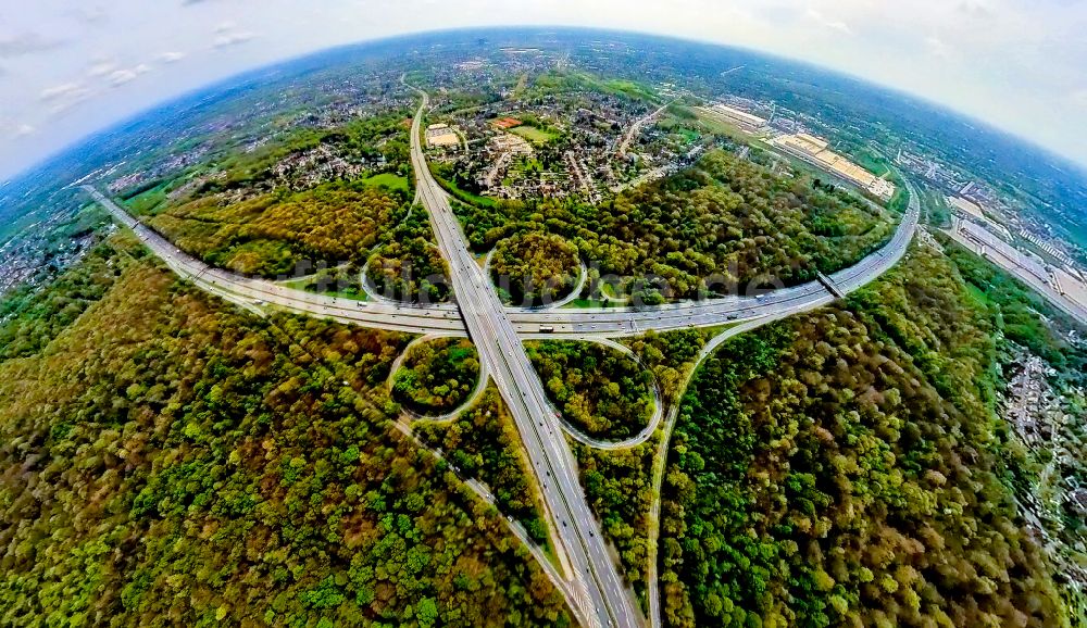 Luftbild Oberhausen - Autobahnkreuz der BAB A2 und BAB A516 in Oberhausen im Bundesland Nordrhein-Westfalen, Deutschland