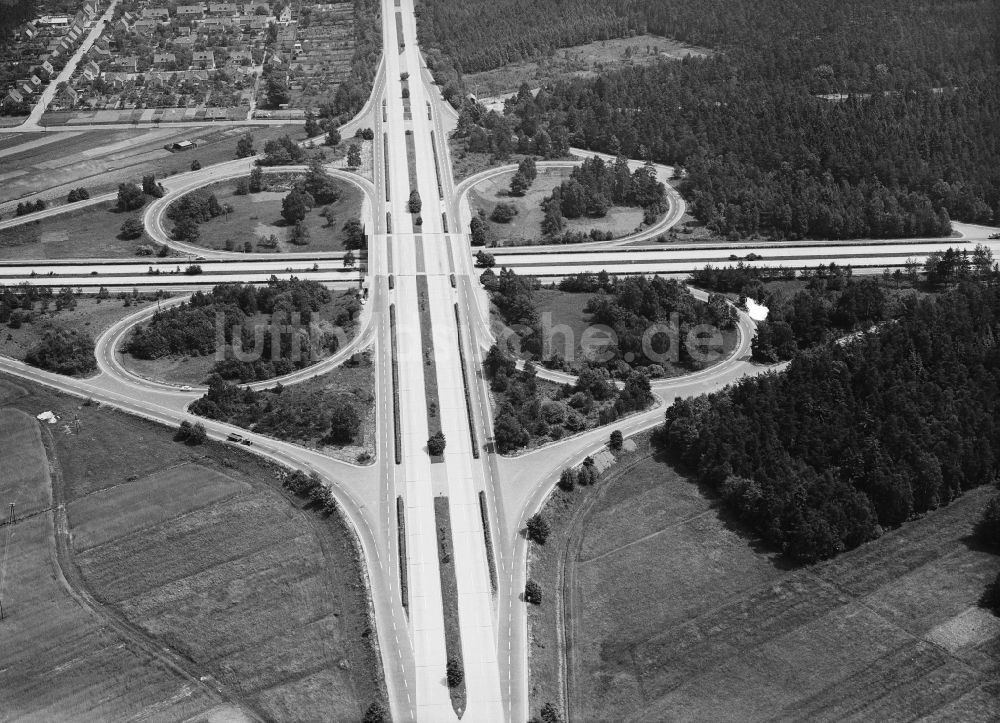 Luftbild Hermsdorf - Autobahnkreuz der BAB A4 und A9 Hermsdorfer Kreuz in Hermsdorf im Bundesland Thüringen, Deutschland