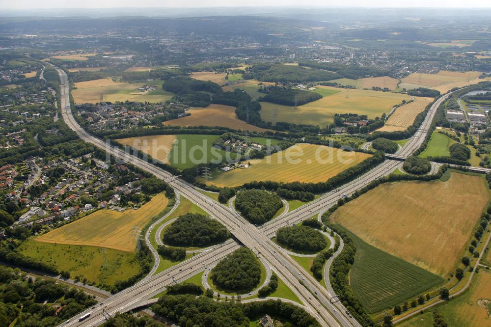 Luftbild Bochum - Autobahnkreuz A44 und A43 bei Bochum, Nordrhein-Westfalen