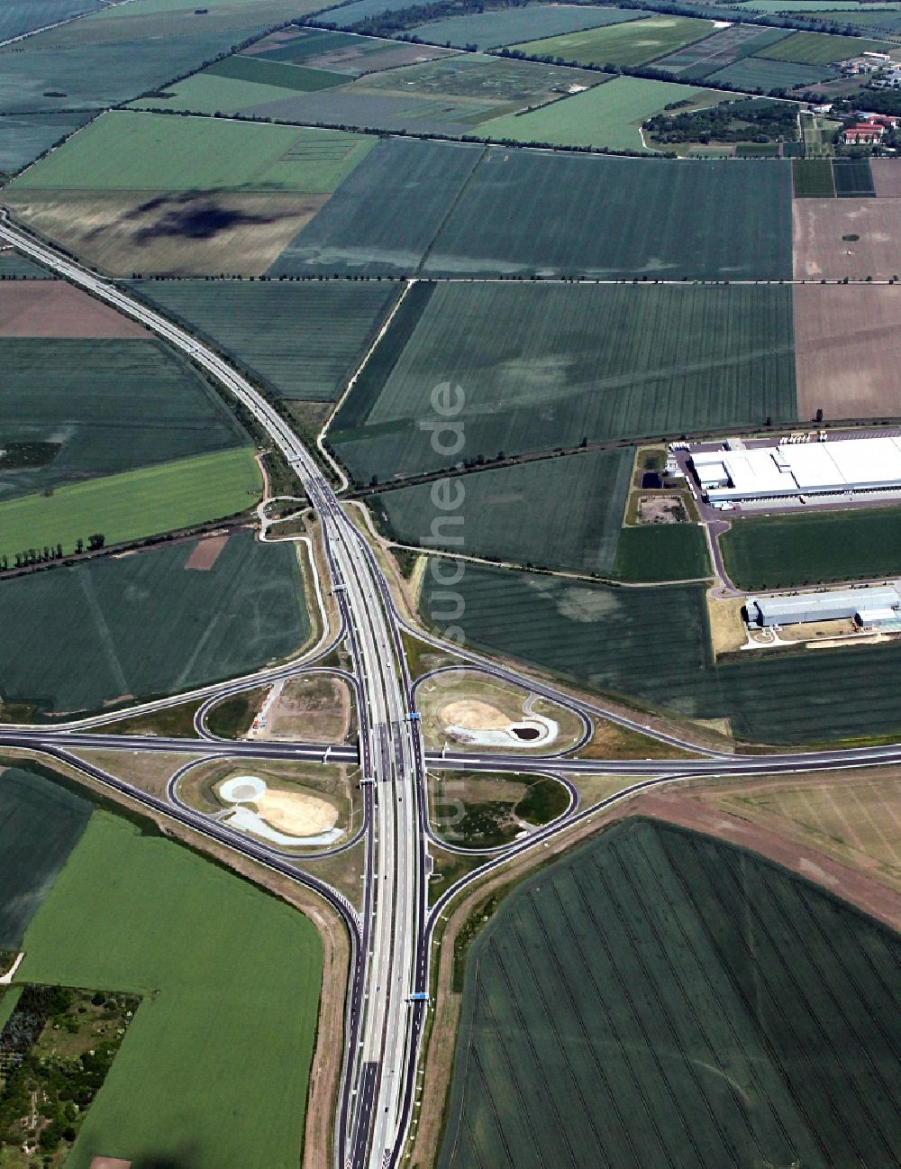 Ilberstedt von oben - Autobahnkreuz bei Ilberstedt in Sachsen-Anhalt