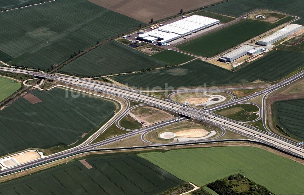 Luftaufnahme Ilberstedt - Autobahnkreuz bei Ilberstedt in Sachsen-Anhalt