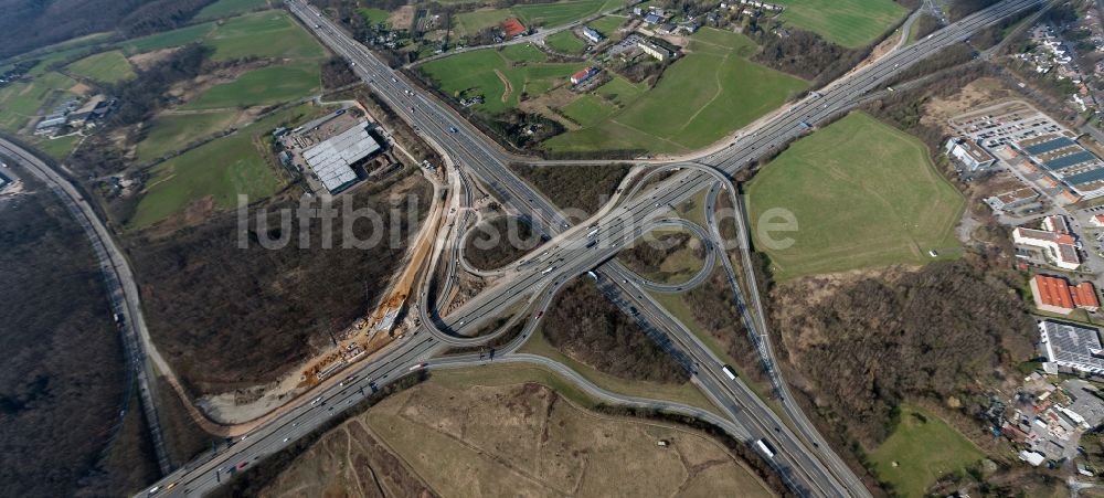 Breitscheid aus der Vogelperspektive: Autobahnkreuz Breitscheid an der BAB A 3 / A52 in Nordrhein-Westfalen