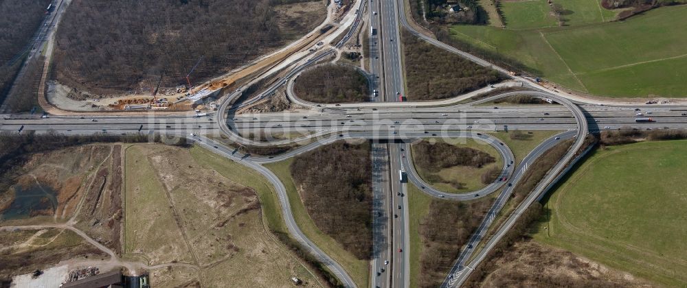 Luftbild Breitscheid - Autobahnkreuz Breitscheid an der BAB A 3 / A52 in Nordrhein-Westfalen