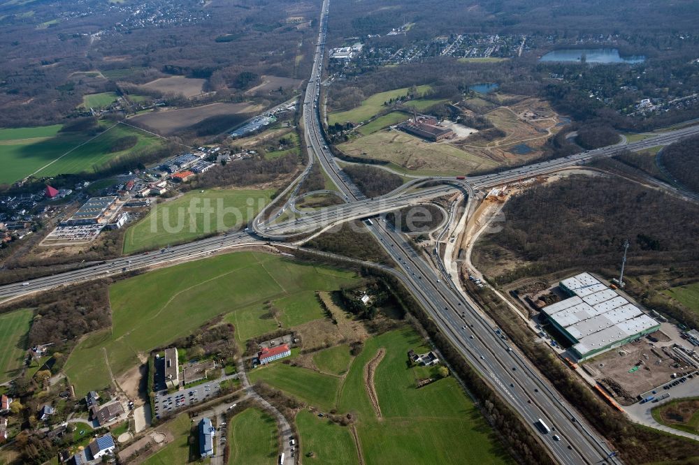 Luftbild Breitscheid - Autobahnkreuz Breitscheid an der BAB A 3 / A52 in Nordrhein-Westfalen