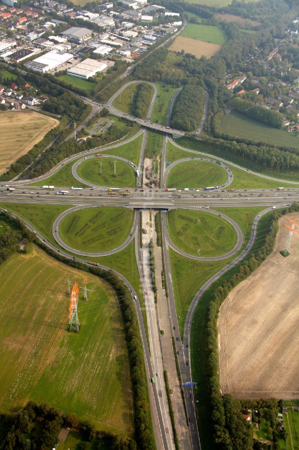 Luftbild Dortmund - Autobahnkreuz Castrop-Rauxel-Ost in Dortmund im Bundesland Nordrhein-Westfalen