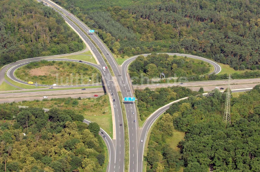 Darmstadt aus der Vogelperspektive: Autobahnkreuz Darmstadt