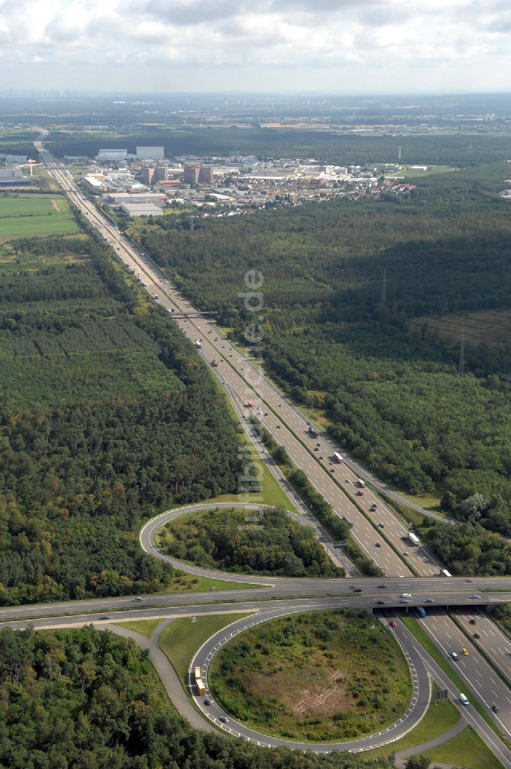 Darmstadt von oben - Autobahnkreuz Darmstadt