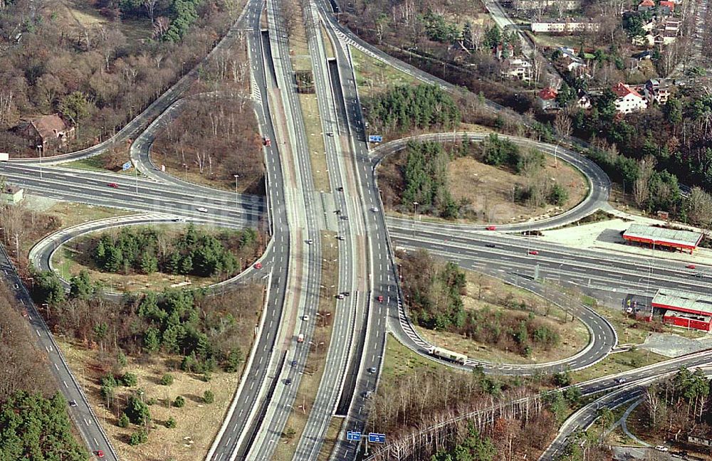 Berlin / Wilmersdorf von oben - 13.02.1995 Autobahnkreuz Dreilinden AVUS