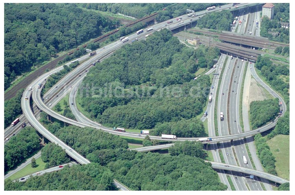 Luftaufnahme Duisburg - Autobahnkreuz Duisberg-Kaiserberg