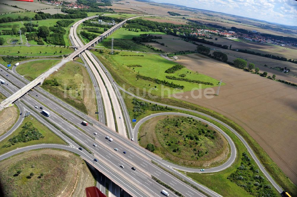 Luftbild Erfurt OT Molsdorf - Autobahnkreuz Erfurt - Süd (BAB, A4 / A71) in Erfurt-Molsdorf