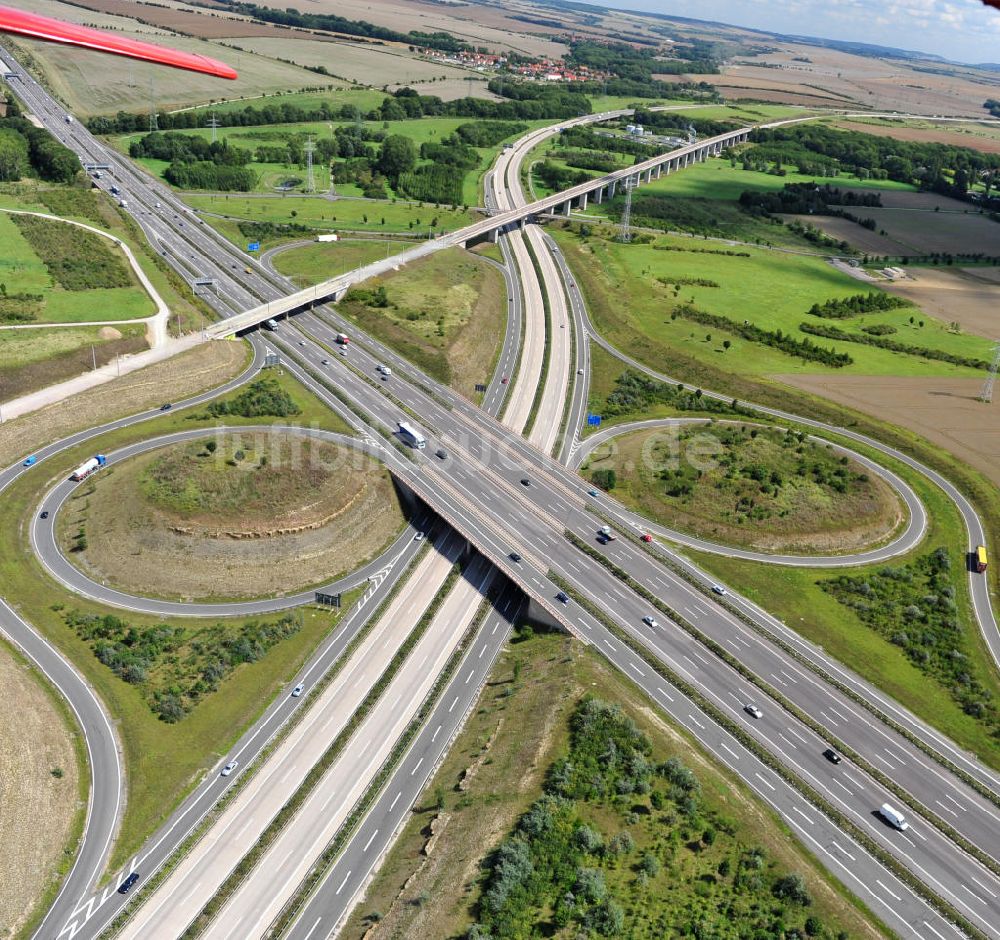 Luftbild Erfurt OT Molsdorf - Autobahnkreuz Erfurt - Süd (BAB, A4 / A71) in Erfurt-Molsdorf