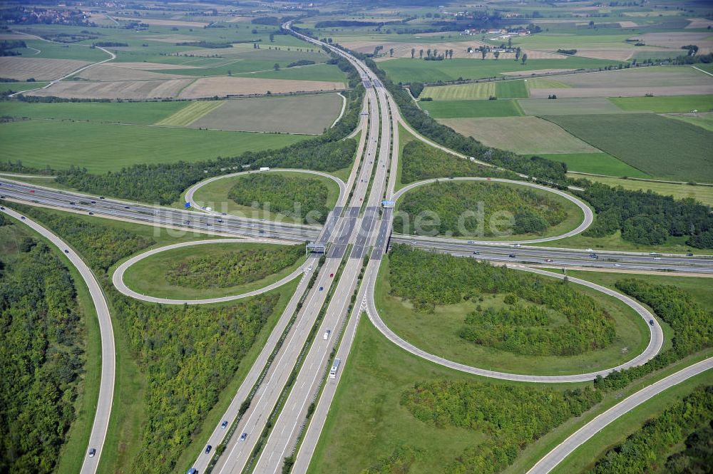 Luftbild Feuchtwangen - Autobahnkreuz Feuchtwangen / Crailsheim