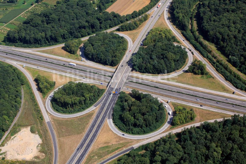 Luftaufnahme Freiburg - Autobahnkreuz Freiburg im Breisgau