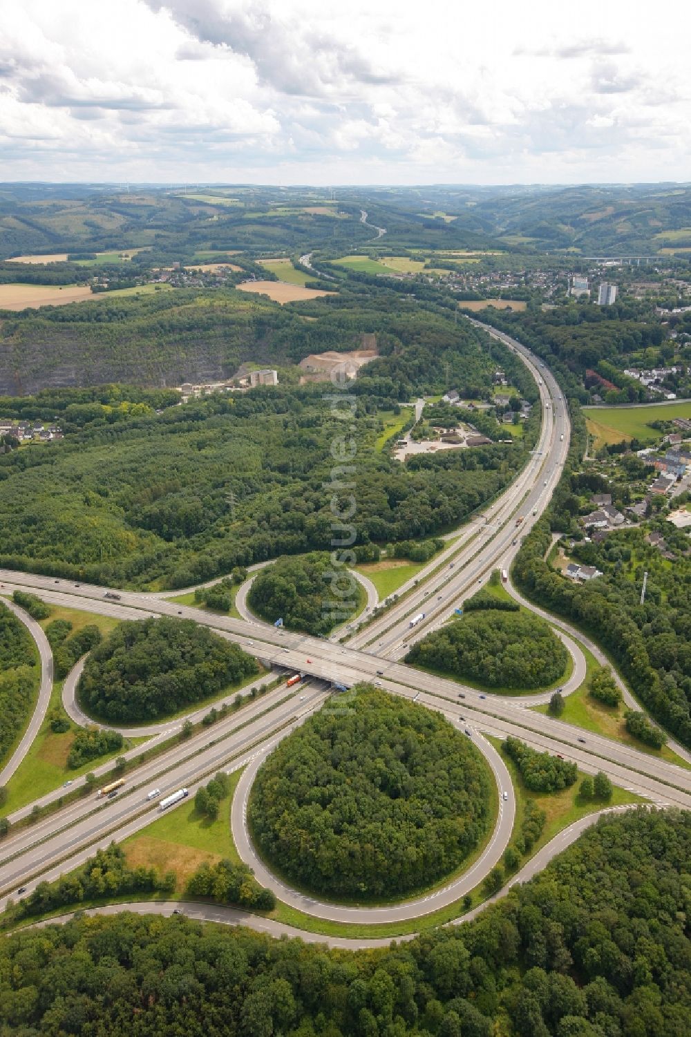 Luftbild Hagen - Autobahnkreuz Hagen in Hagen im Bundesland Nordrhein-Westfalen